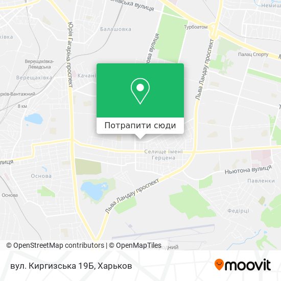 Карта вул. Киргизська 19Б
