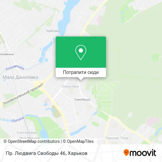 Карта Пр. Людвига Свободы 46