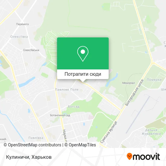 Карта Кулиничи