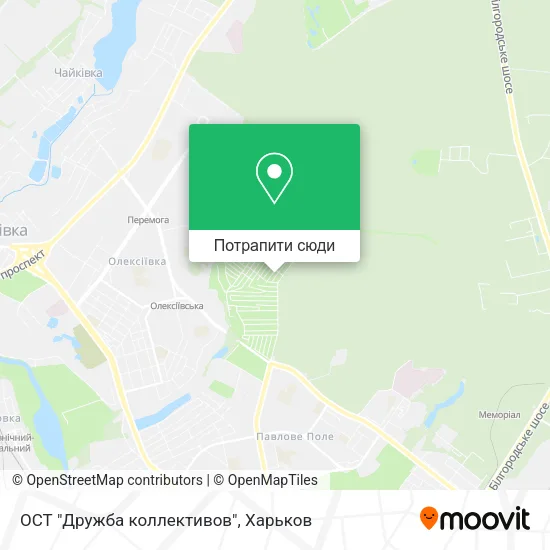 Карта ОСТ "Дружба коллективов"