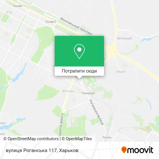Карта вулиця Роганська 117