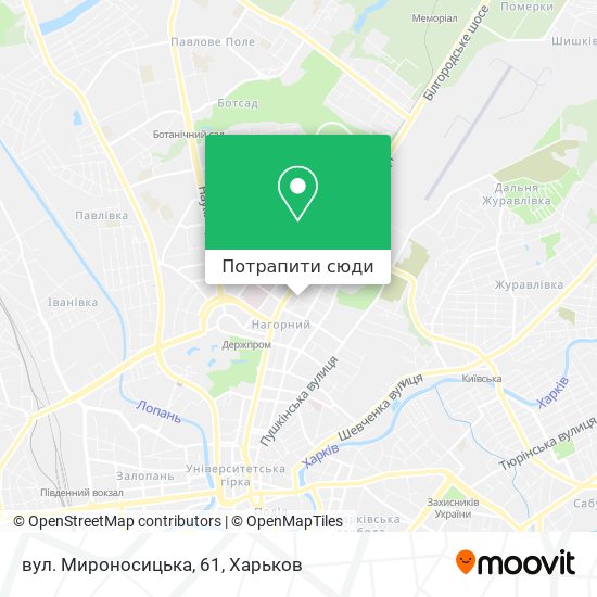 Карта вул. Мироносицька, 61