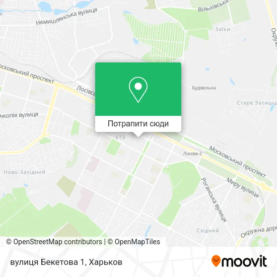 Карта вулиця Бекетова 1