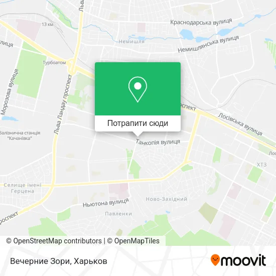 Карта Вечерние Зори