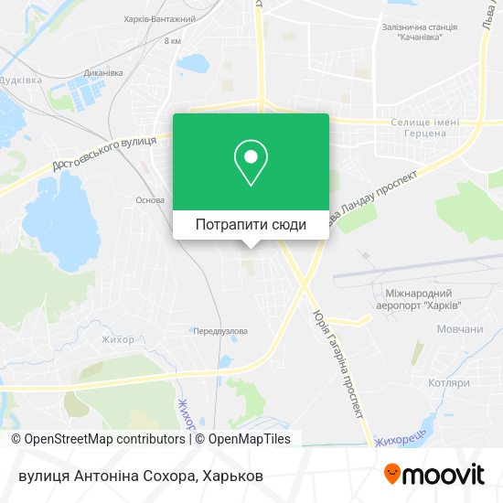 Карта вулиця Антоніна Сохора