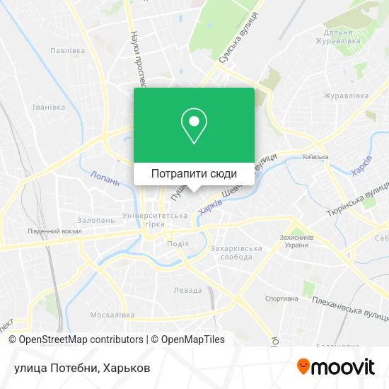 Карта улица Потебни