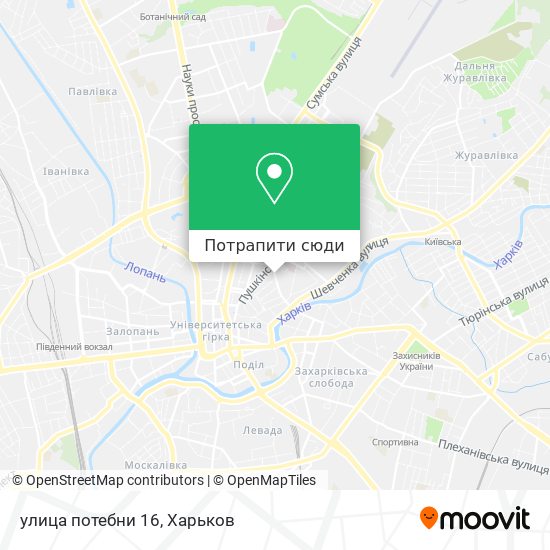 Карта улица потебни 16