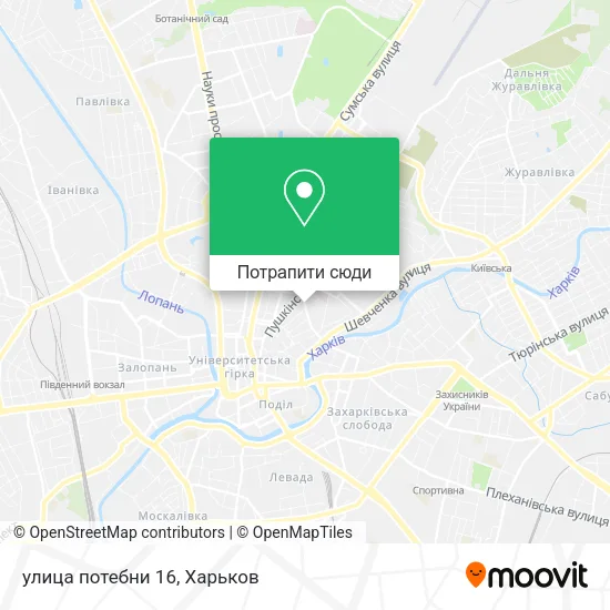 Карта улица потебни 16