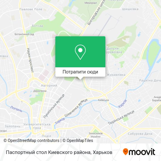 Карта Паспортный стол Киевского района