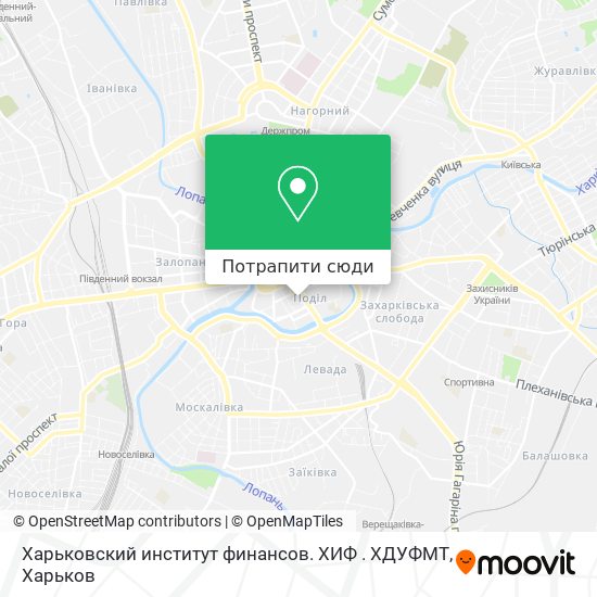 Карта Харьковский институт финансов. ХИФ . ХДУФМТ
