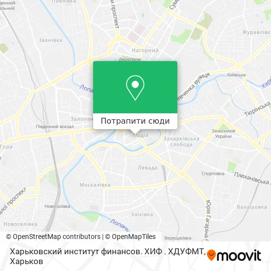 Карта Харьковский институт финансов. ХИФ . ХДУФМТ