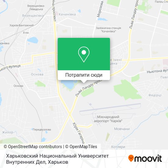 Карта Харьковский Национальный Университет Внутренних Дел