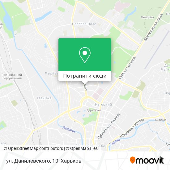 Карта ул. Данилевского, 10