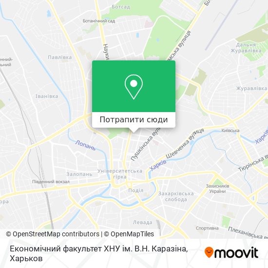 Карта Економічний факультет ХНУ ім. В.Н. Каразіна