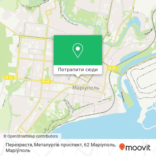 Карта Перехрестя, Металургів проспект, 62 Маріуполь