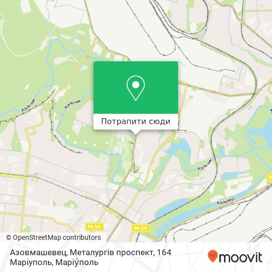 Карта Азовмашевец, Металургів проспект, 164 Маріуполь