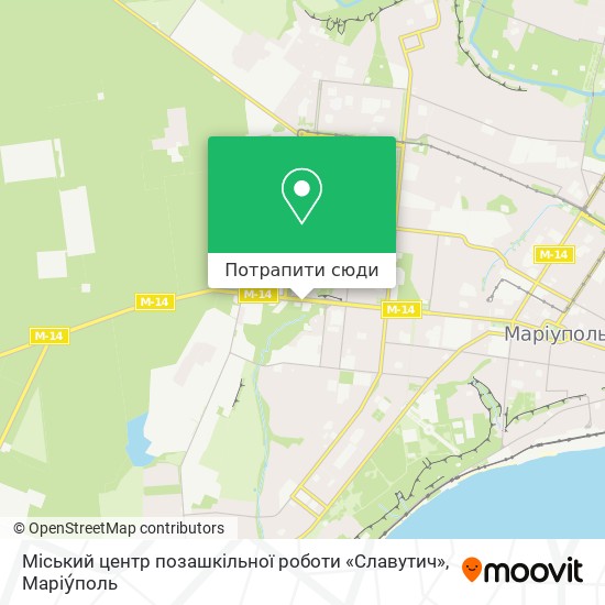 Карта Міський центр позашкільної роботи «Славутич»