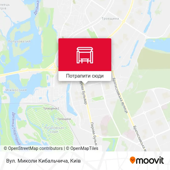 Карта Вул. Миколи Кибальчича