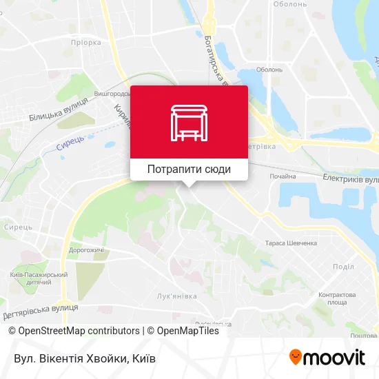 Карта Вул. Вікентія Хвойки