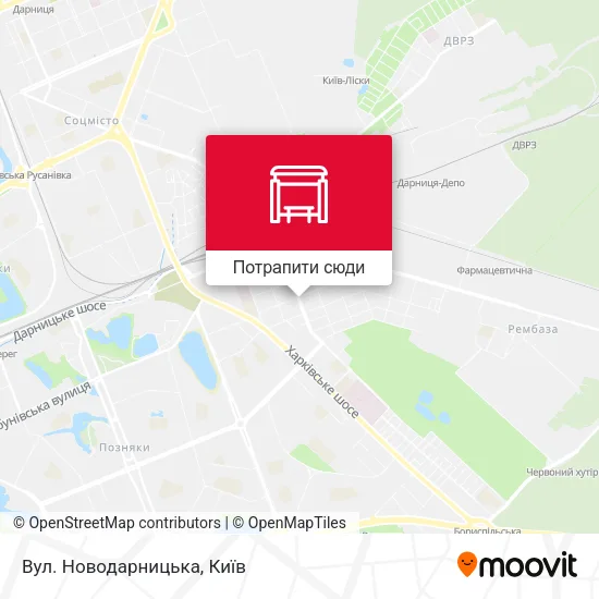 Карта Вул. Новодарницька