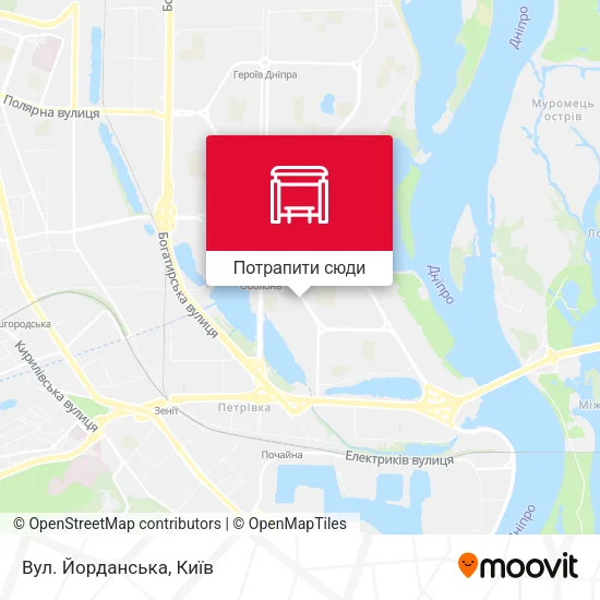 Карта Вул. Йорданська