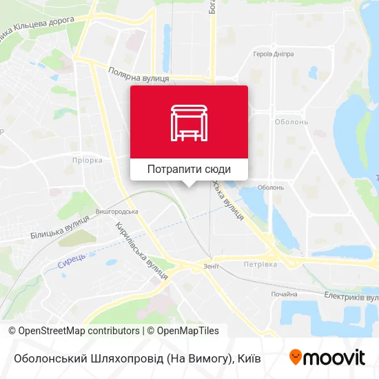 Карта Оболонський Шляхопровід (На Вимогу)