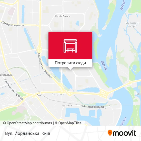 Карта Вул. Йорданська