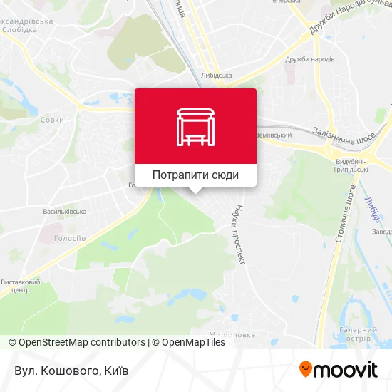 Карта Вул. Кошового
