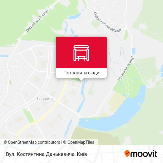 Карта Вул. Костянтина Данькевича