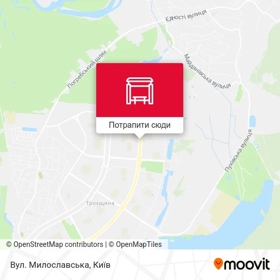 Карта Вул. Милославська