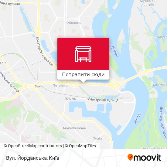Карта Вул. Йорданська