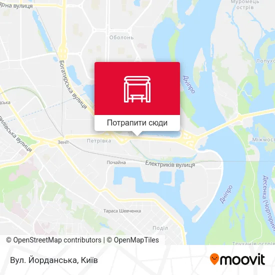 Карта Вул. Йорданська