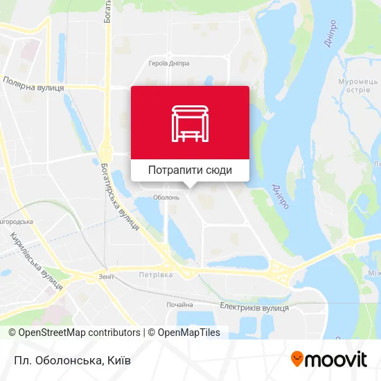 Карта Пл. Оболонська