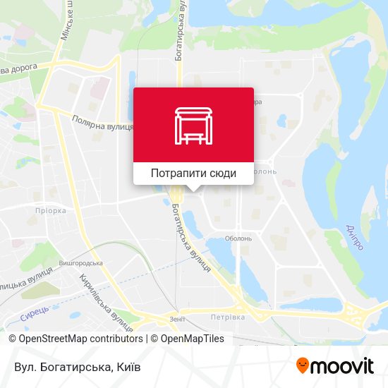 Карта Вул. Богатирська