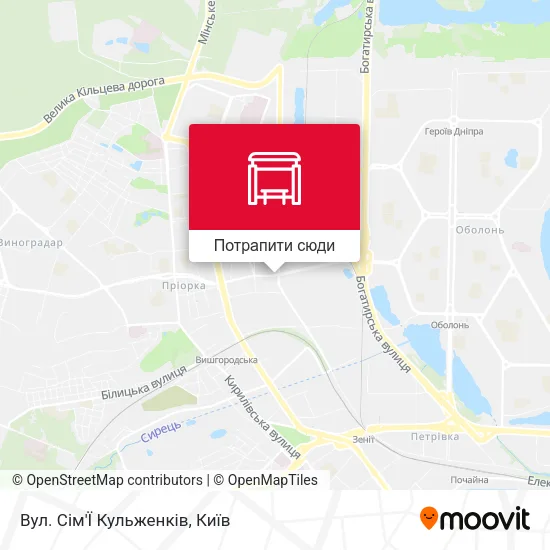 Карта Вул. Сім'Ї Кульженків