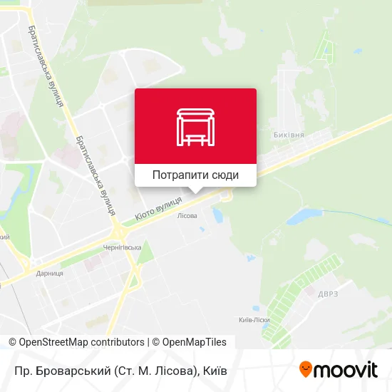 Карта Пр. Броварський (Ст. М. Лісова)