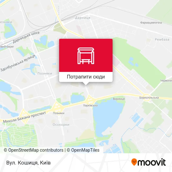 Карта Вул. Кошиця