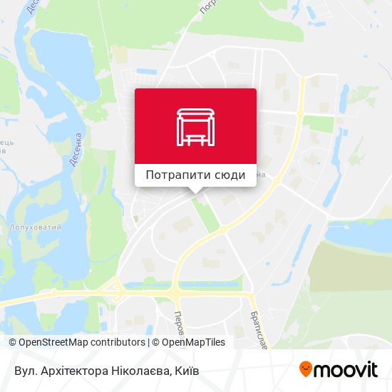 Карта Вул. Архітектора Ніколаєва