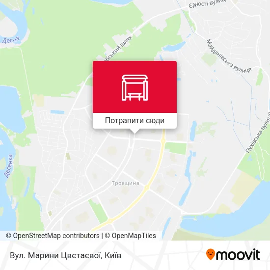 Карта Вул. Марини Цвєтаєвої