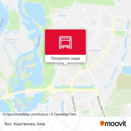 Карта Вул. Каштанова
