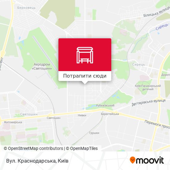 Карта Вул. Краснодарська