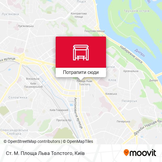 Карта Ст. М. Площа Льва Толстого