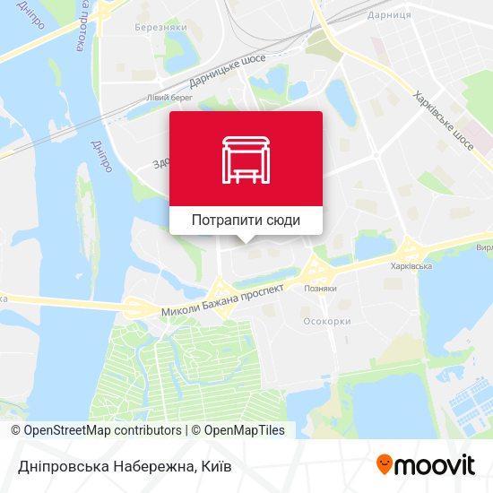 Карта Дніпровська Набережна