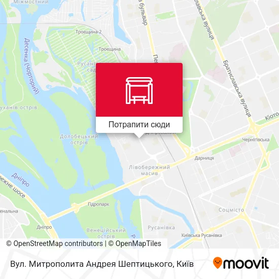 Карта Вул. Митрополита Андрея Шептицького