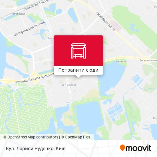 Карта Вул. Лариси Руденко