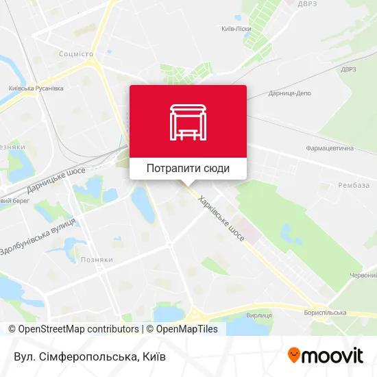 Карта Вул. Сімферопольська
