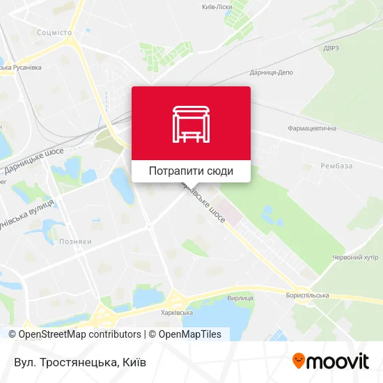 Карта Вул. Тростянецька