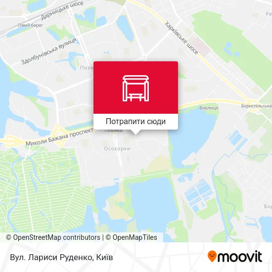 Карта Вул. Лариси Руденко