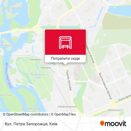 Карта Вул. Петра Запорожця