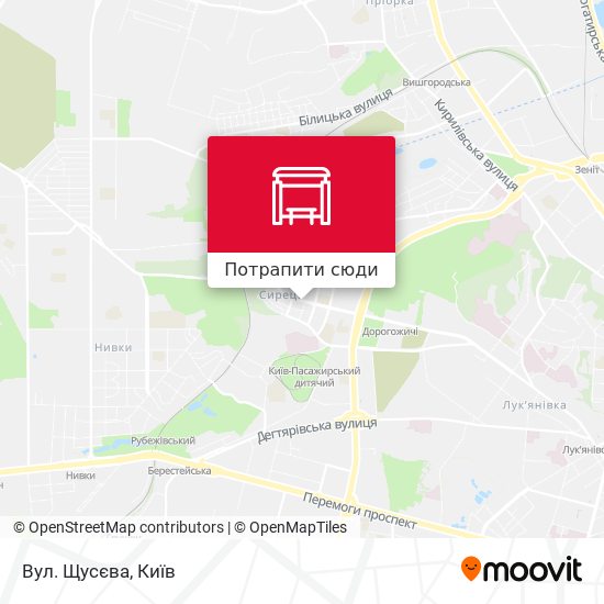Карта Вул. Щусєва
